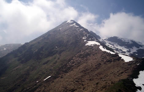 Punta Dormiolo (Val Sessera): 
Vista verso la cima dell'Asnass