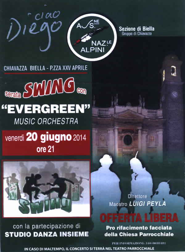 Chiavazza, concerto Evergreen Music Orchestra
