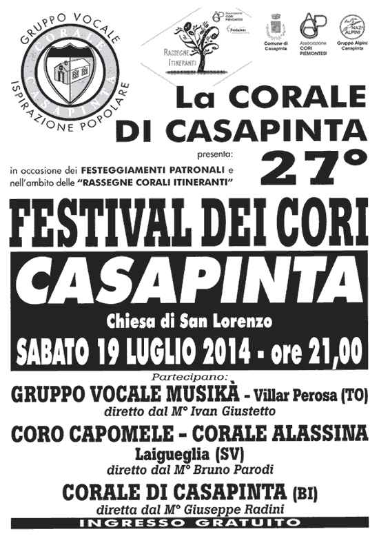 Casapinta, Festival dei Cori