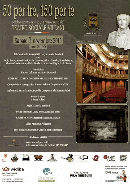 Biella, celebrazione 150 anni Teatro Sociale