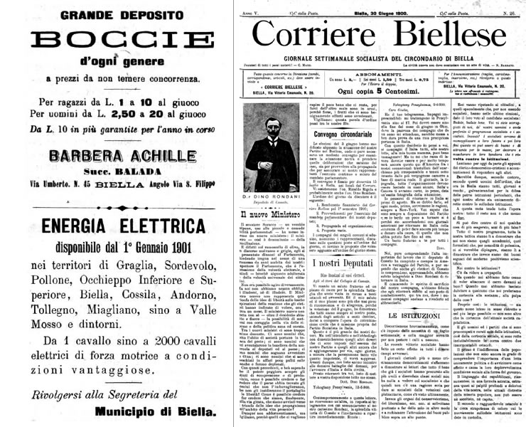 1900 notizie da biella