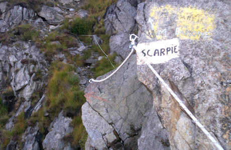 Monte Barone di Coggiola (Val Sessera): 
Scaripie, tratto attrezzato